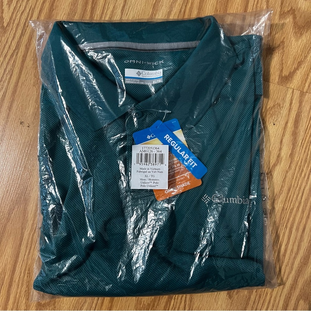NWT Columbia Teal Omni-Wick Polo Men’s size XL